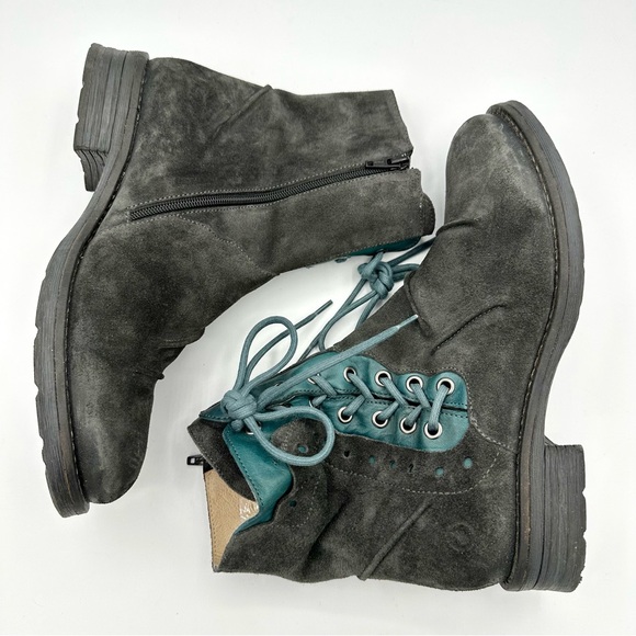 Casta Rasta Boots moto suede upper lace up accent rounded toe - Picture 6 of 9